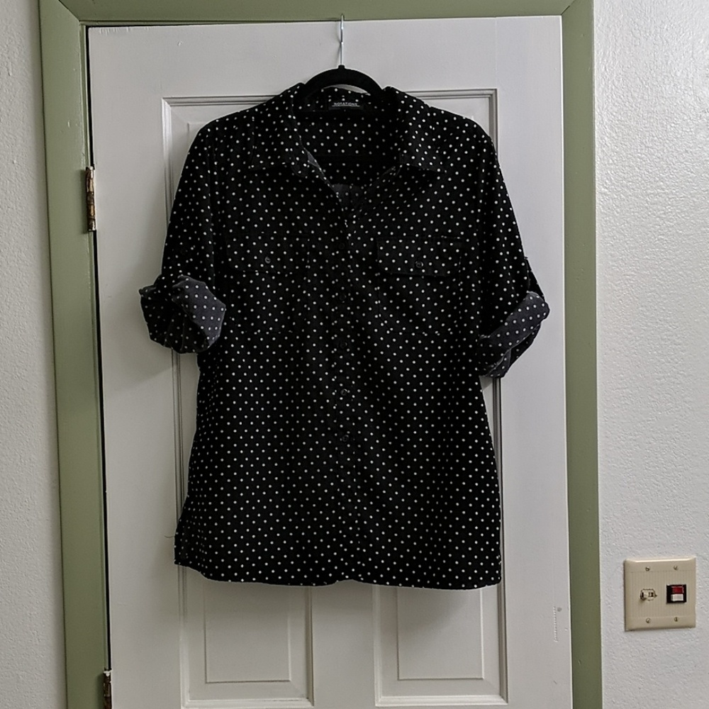 Fashionable Polka Dot Button Down